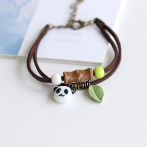 Handmade Unique Cute Panda Ceramic Bracelet