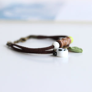 Handmade Unique Cute Panda Ceramic Bracelet