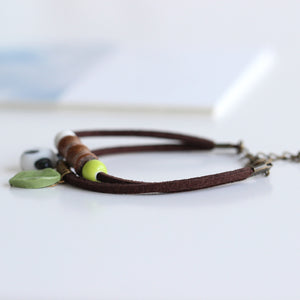 Handmade Unique Cute Panda Ceramic Bracelet