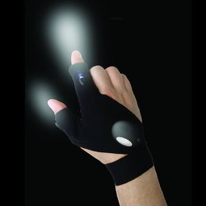 Fishing Magic Strap Fingerless Glove LED Torch Cover
